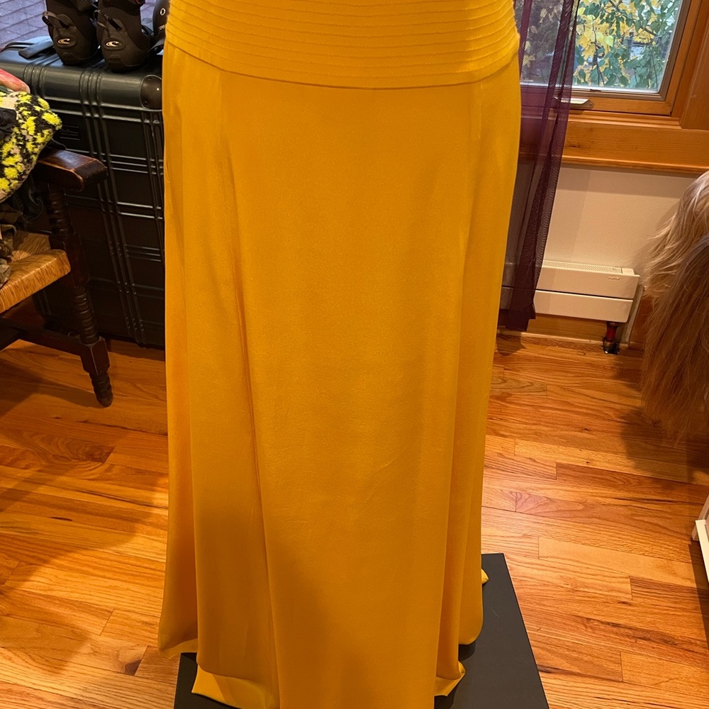 Silk yellow Tory Burch long skirt